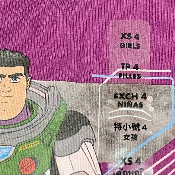 Disney Pixar Buzz Izzy, and Sox -Lightyear girls T-Shirt size 4 NWT Purple - Picture 4 of 6